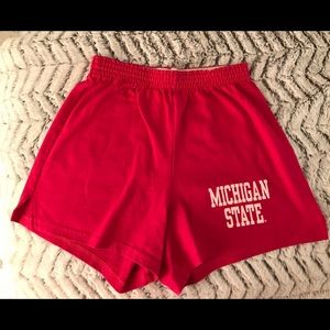 SOFFE Michigan State pink shorts